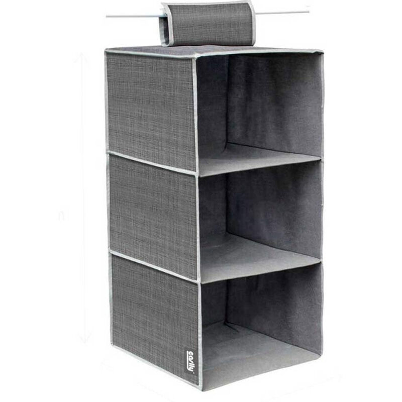 foto del prodotto vetrineinrete organizer per armadio con 3 scomparti ripiani in tessuto portaoggetti contenitore pieghevole richiudibile salvaspazio porta oggetti