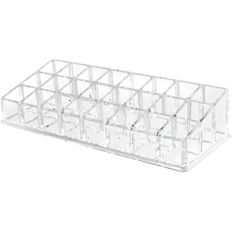 foto del prodotto vetrineinrete organizer portatrucchi per trucchi smalti e rossetti stand espositore scatola trasparente con diversi scomparti organizzatore per