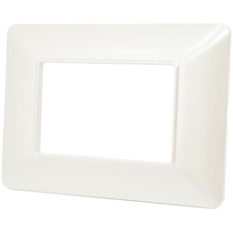 foto del prodotto vetrineinrete placchetta per interruttore a 3 posti bianco perla cassetta 503 compatibile con btcino matix supporto cover