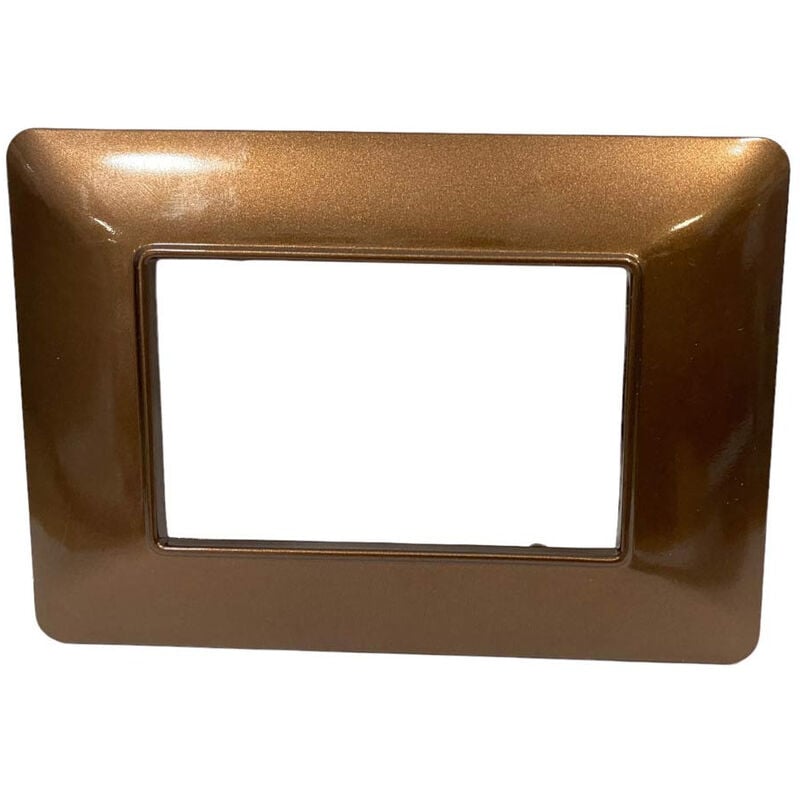 foto del prodotto vetrineinrete placchetta per interruttore a 3 posti bronzo cassetta 503 compatibile con btcino matix supporto cover