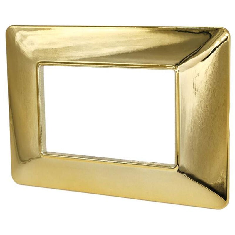 foto del prodotto vetrineinrete placchetta per interruttore a 3 posti oro lucido cassetta 503 compatibile con btcino matix supporto cover