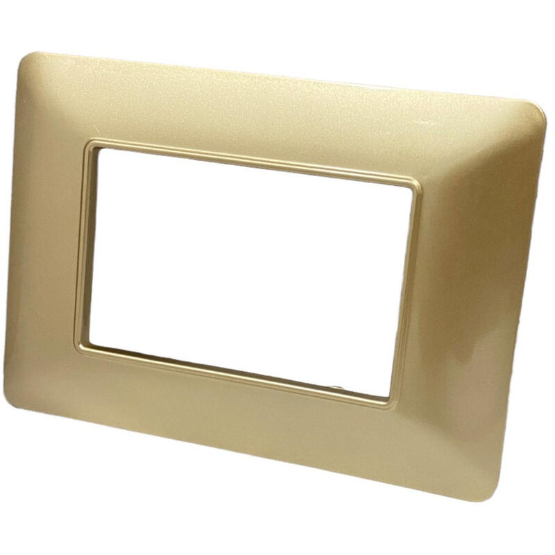 foto del prodotto vetrineinrete placchetta per interruttore a 3 posti oro satinato cassetta 503 compatibile con btcino matix supporto cover