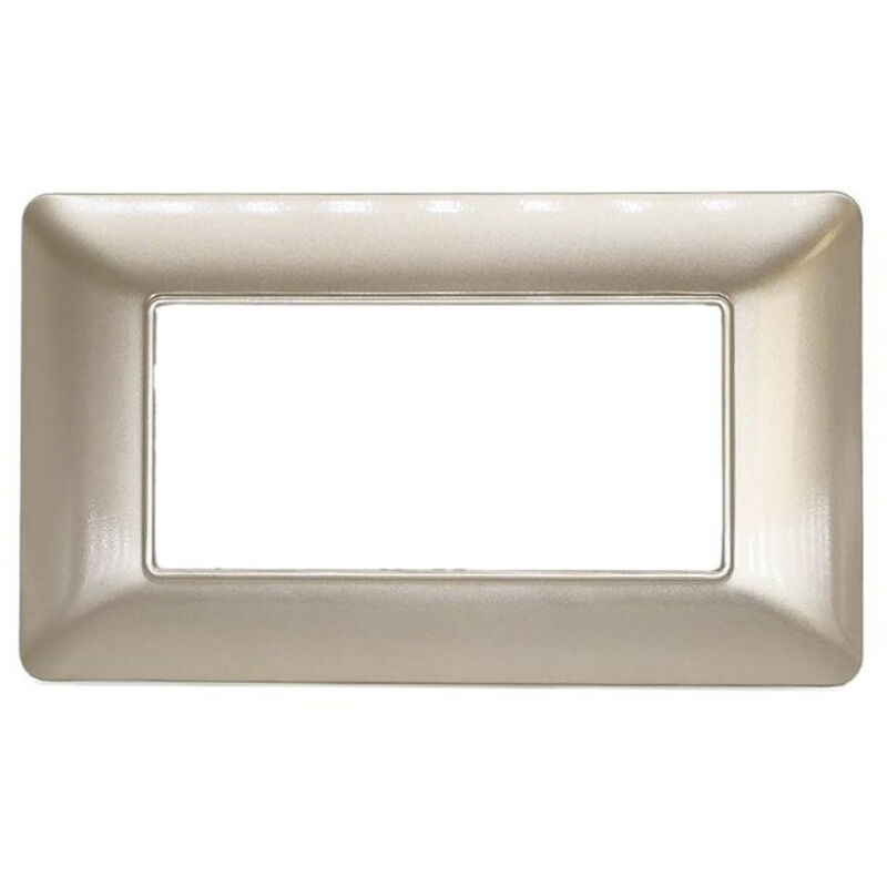 foto del prodotto vetrineinrete placchetta per interruttore a 4 posti champagne cassetta 504 compatibile con btcino matix supporto cover