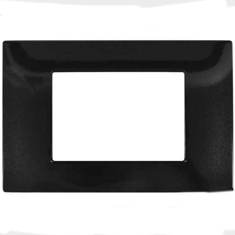 foto del prodotto vetrineinrete placchetta per interruttore a 4 posti nero cassetta 504 compatibile con btcino matix supporto cover