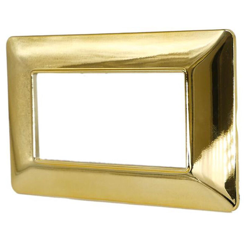 foto del prodotto vetrineinrete placchetta per interruttore a 4 posti oro lucido cassetta 504 compatibile con btcino matix supporto cover