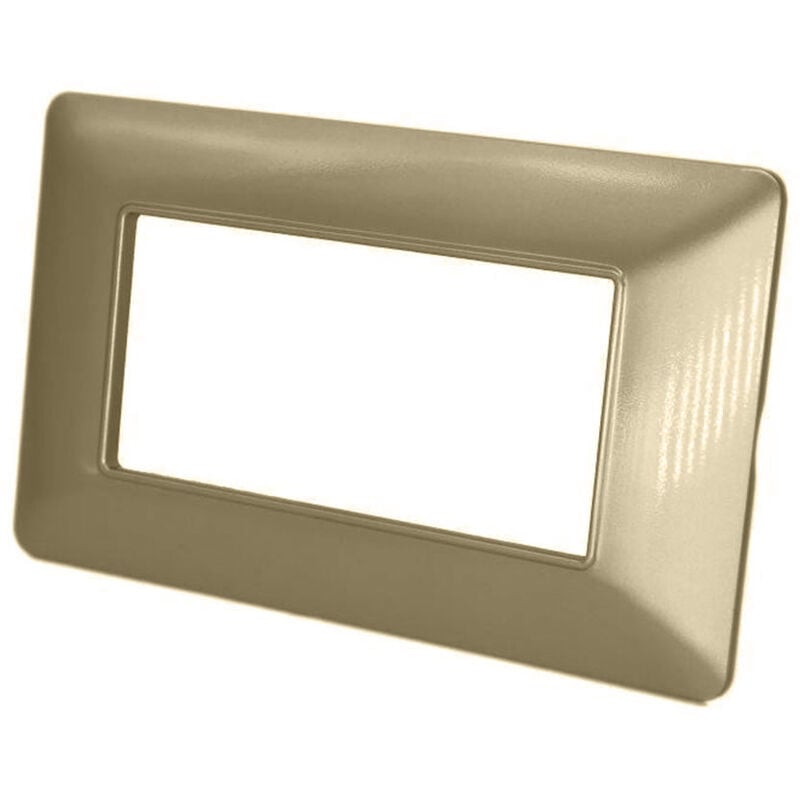 foto del prodotto vetrineinrete placchetta per interruttore a 4 posti oro satinato cassetta 504 compatibile con btcino matix supporto cover