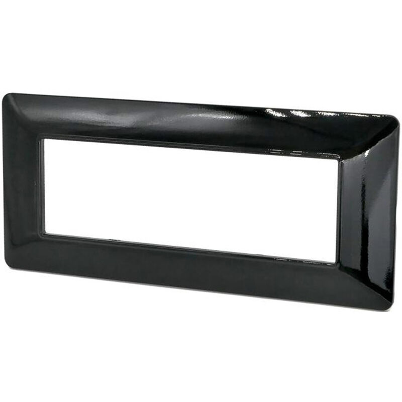 foto del prodotto vetrineinrete placchetta per interruttore a 7 posti nero cassetta 507 compatibile con btcino matix supporto cover