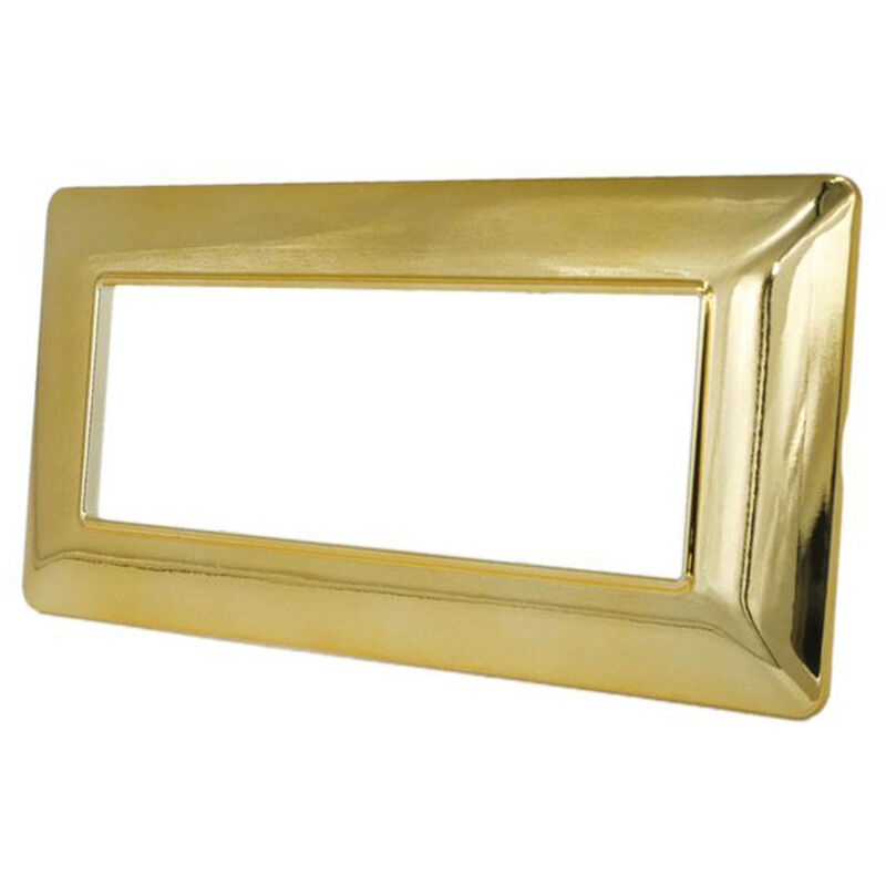 foto del prodotto vetrineinrete placchetta per interruttore a 7 posti oro lucido cassetta 507 compatibile con btcino matix supporto cover