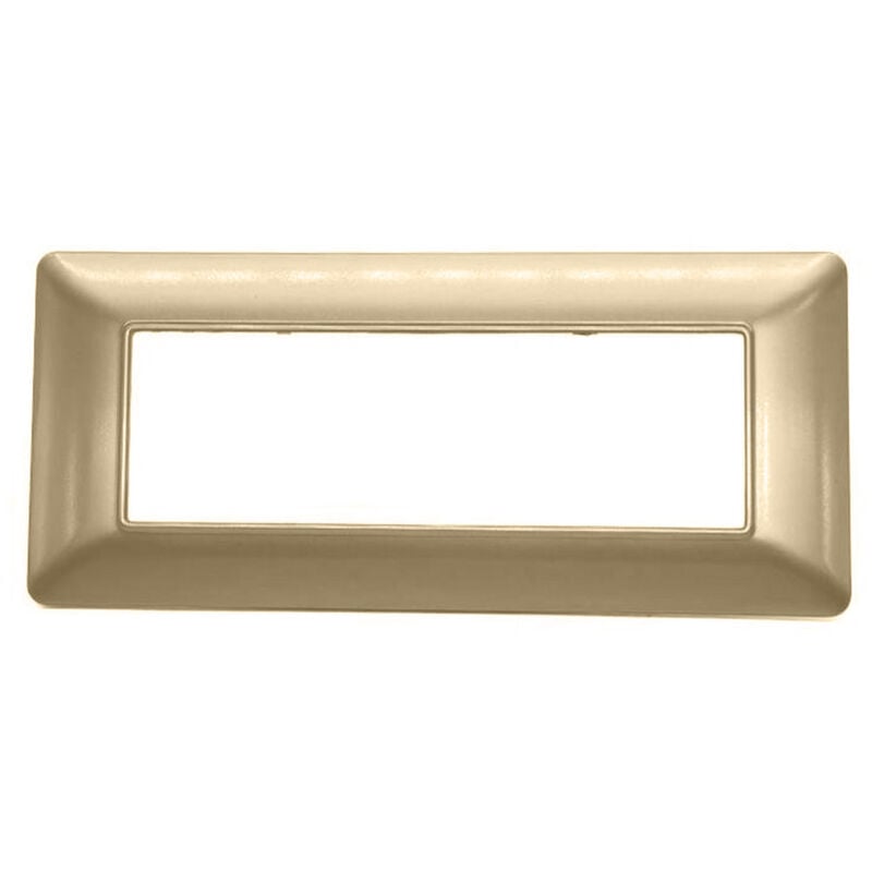 foto del prodotto vetrineinrete placchetta per interruttore a 7 posti oro satinato cassetta 507 compatibile con btcino matix supporto cover