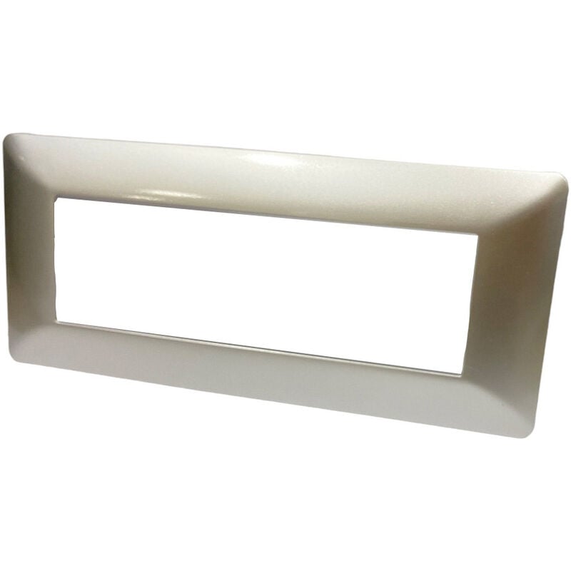 foto del prodotto vetrineinrete placchetta per interruttore a 7 posti silver cassetta 507 compatibile con btcino matix supporto cover