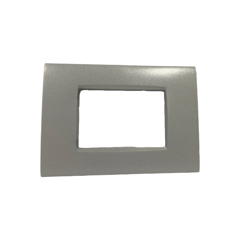 foto del prodotto vetrineinrete placchetta per interruttore in metallo a 3 posti grigio pietra cassetta 503 compatibile con living air supporto cover