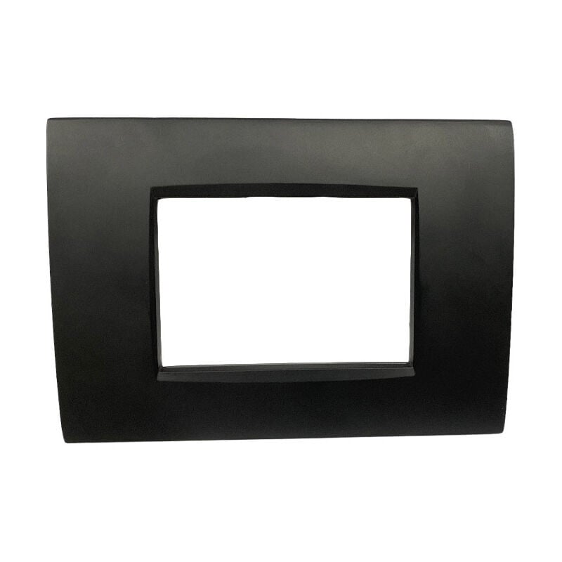 foto del prodotto vetrineinrete placchetta per interruttore in metallo a 3 posti nero cassetta 503 compatibile con living air supporto cover