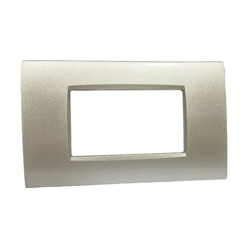 foto del prodotto vetrineinrete placchetta per interruttore in metallo a 4 posti silver cassetta 504 compatibile con living air supporto cover
