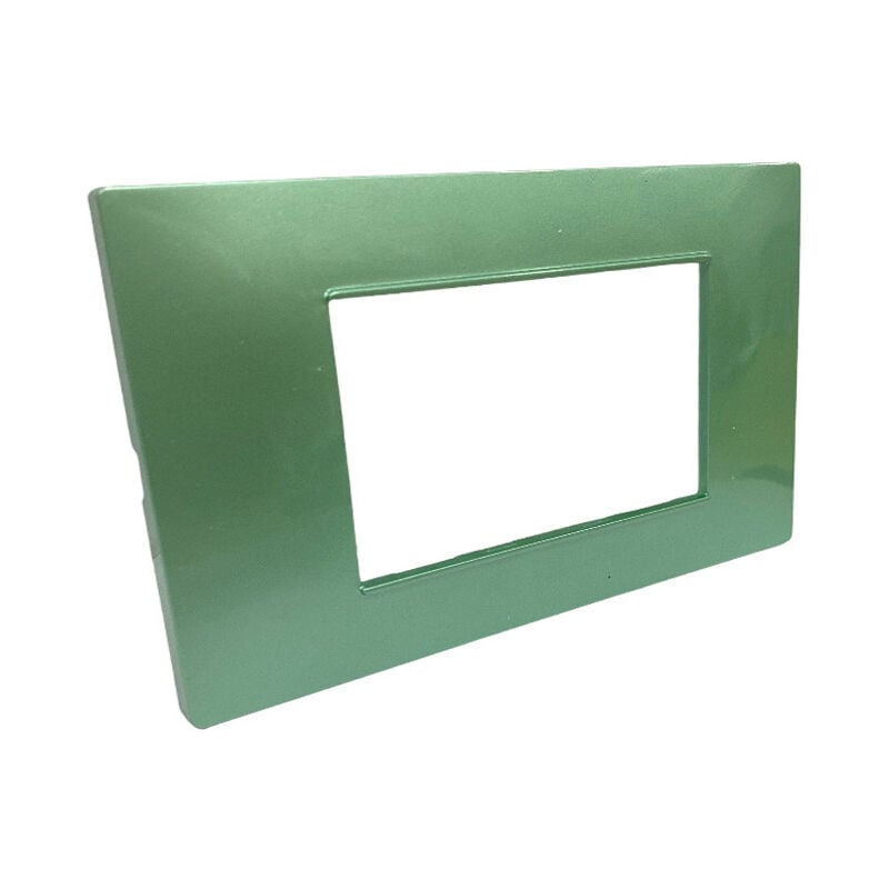 foto del prodotto vetrineinrete placchetta per interruttore in metallo a 4 verde cassetta 504 compatibile con vimar plana supporto cover
