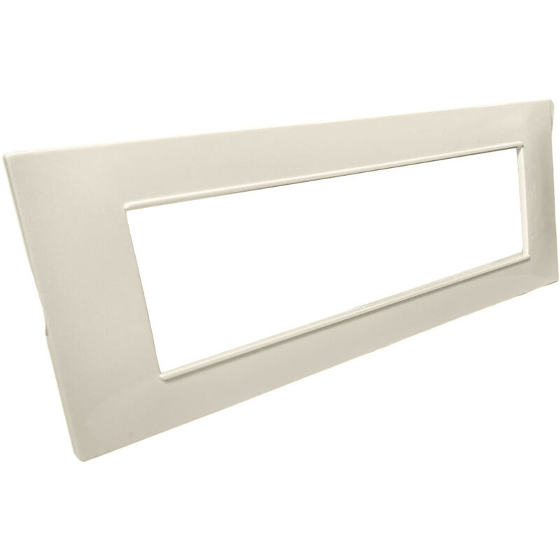 foto del prodotto vetrineinrete placchetta per interruttore in metallo a 7 bianco perla cassetta 507 compatibile con vimar plana supporto cover