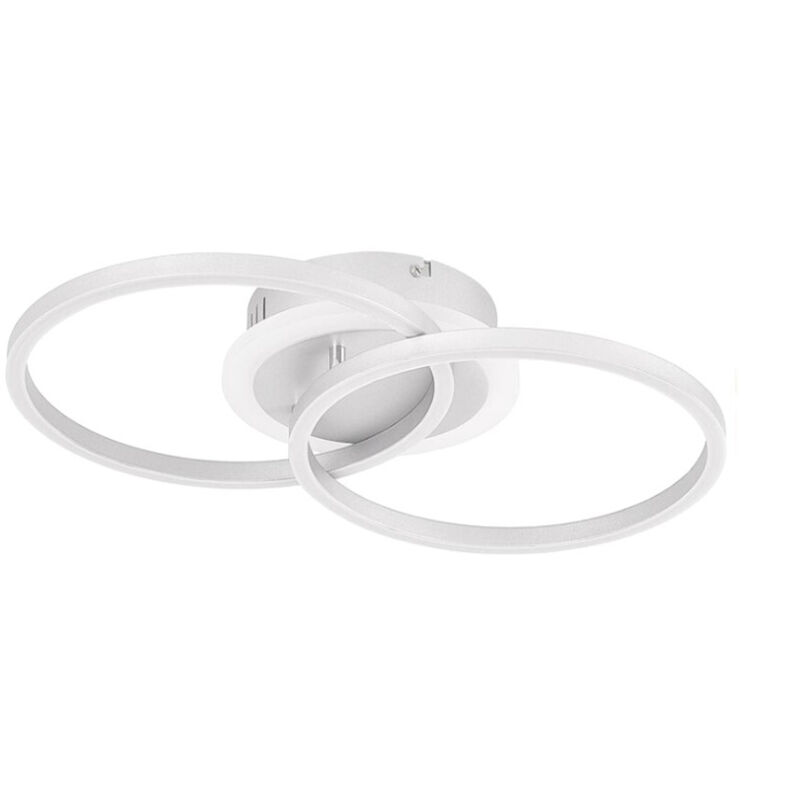 foto del prodotto vetrineinrete plafoniera a led da soffitto a due cerchi 42 watt lampadario design moderna colore bianco