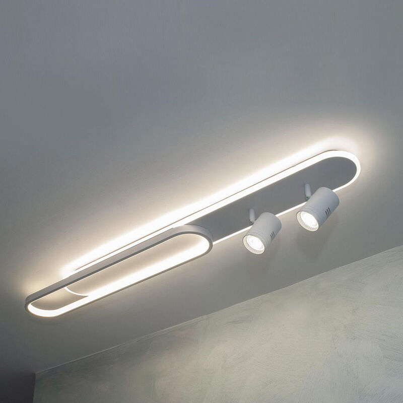 foto del prodotto vetrineinrete plafoniera lampada da soffitto a led 50 watt 2 faretti spot orientabili gu10 luce fredda 6500k
