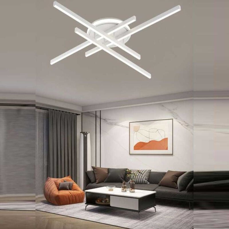 foto del prodotto vetrineinrete plafoniera moderna a led 45 watt lampada bianca da soffitto lampadario in metallo luce calda 3000k
