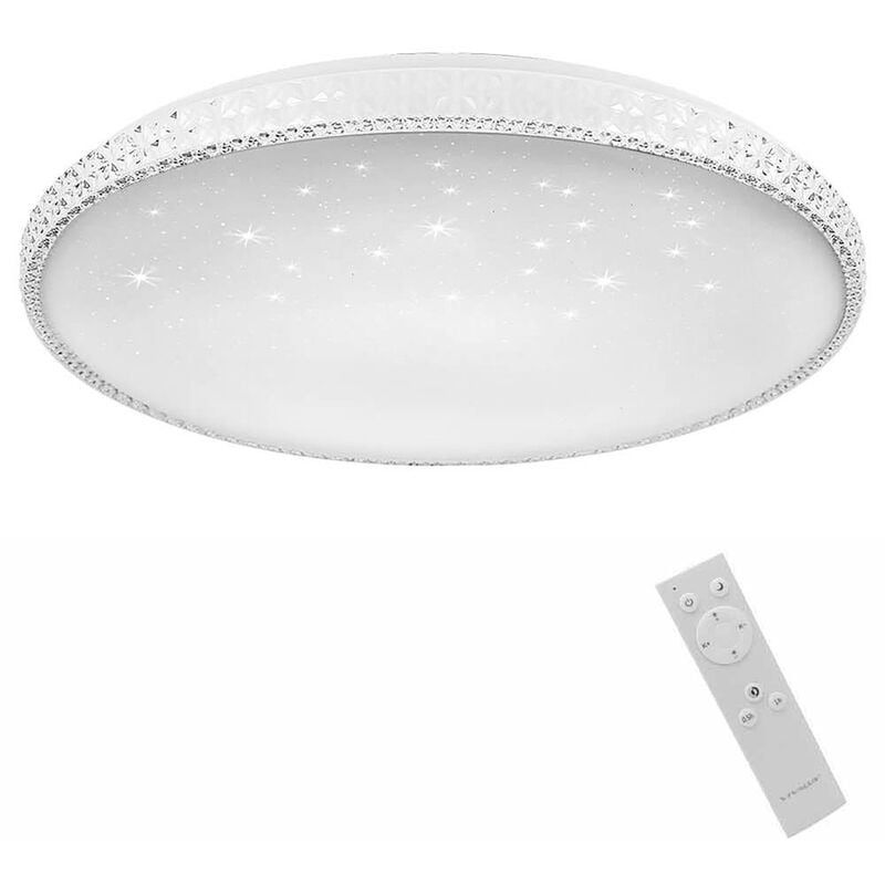 foto del prodotto vetrineinrete plafoniera moderna dimmerabile a led 60 watt lampada da soffitto con cristalli in acrilico a tripla colorazione di luce fredda
