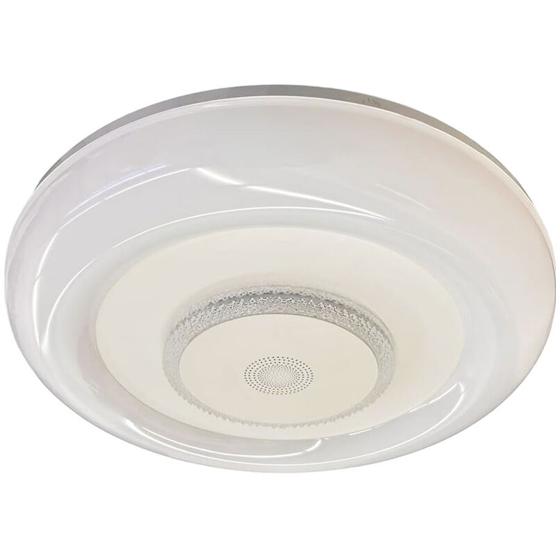 foto del prodotto vetrineinrete plafoniera rgb 72 watt cassa bluetooth diffusore opaco luce bianca calda naturale con telecomando dimmerabile app