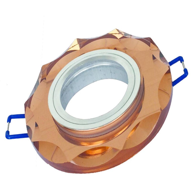 foto del prodotto vetrineinrete porta faretto ad incasso in vetro effetto specchio color bronzo supporto tondo per faretti foro 60 mm