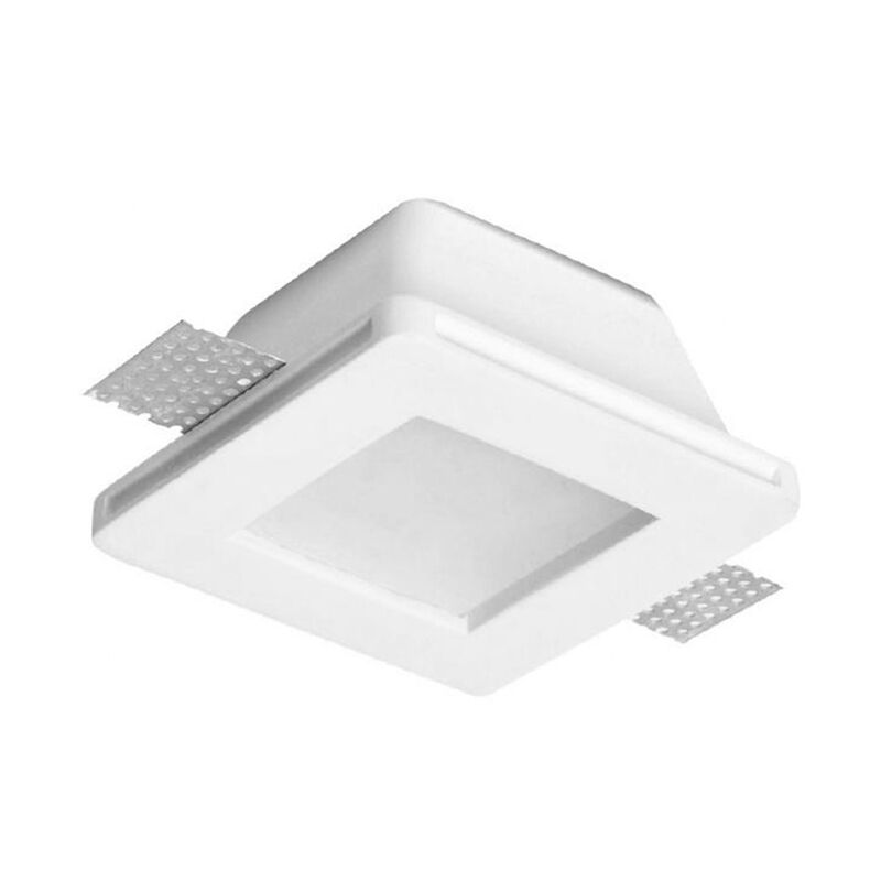 foto del prodotto vetrineinrete portafaretto da incasso in gesso a scomparsa quadrato 120x120 mm supporto per faretti gu10 e mr16 foro 125x125 mm