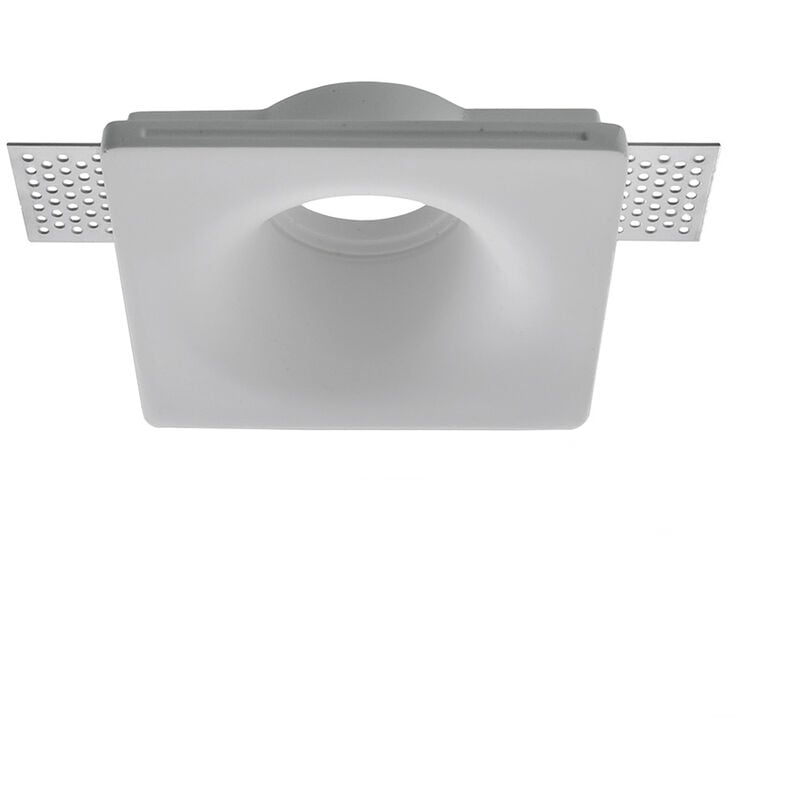foto del prodotto vetrineinrete portafaretto da incasso in gesso a scomparsa quadrato 120x120mm supporto per faretti gu10 e mr16 foro 125x125 mm