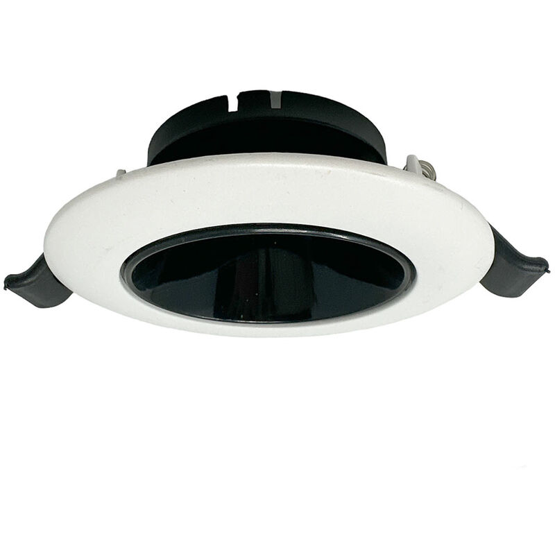 foto del prodotto vetrineinrete portafaretto tondo orientabile ad incasso per soffitto supporto per faretto bianco e nero controsoffitta