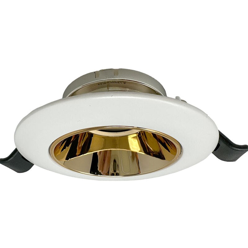 foto del prodotto vetrineinrete portafaretto tondo orientabile ad incasso per soffitto supporto per faretto bianco e oro rosa controsoffitta