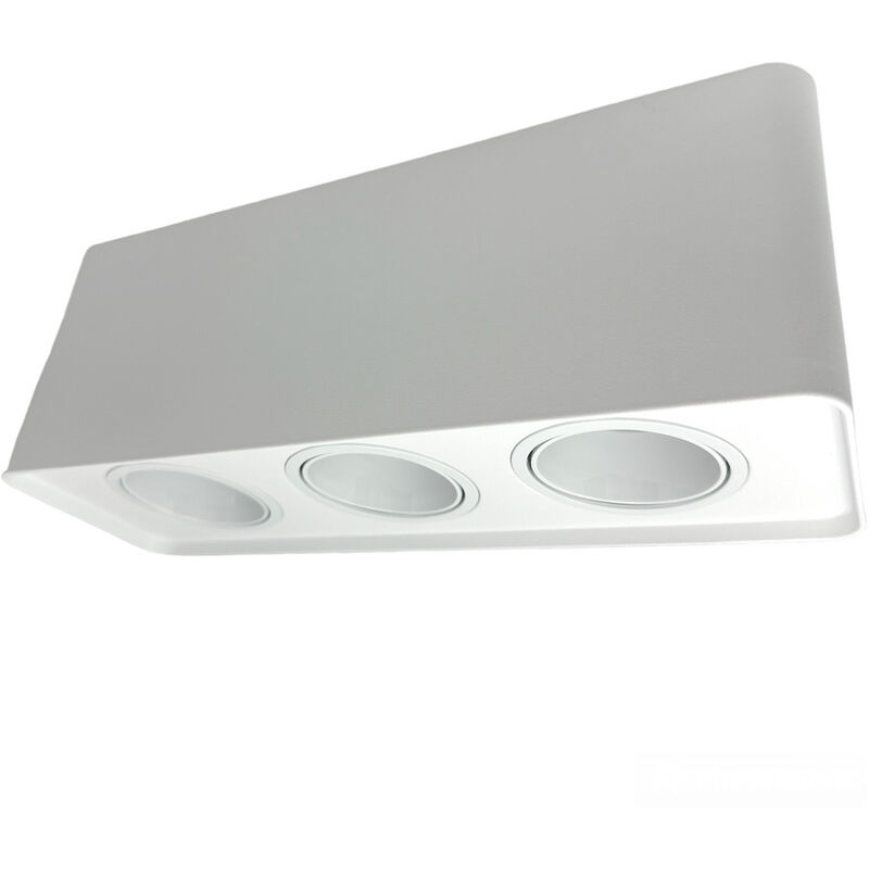 foto del prodotto vetrineinrete portafaretto triplo orientabile per montaggio esterno mini plafoniera applique da soffitto per faretto cucina soggiorno
