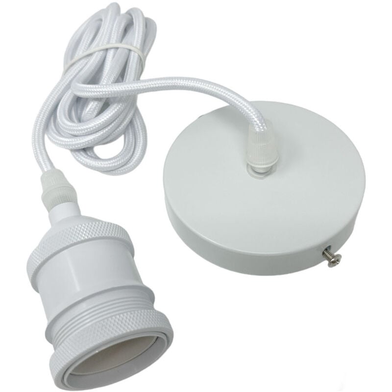 foto del prodotto vetrineinrete portalampada a sospensione cavo in corda 2 metri vintage lampada da soffitto retr per lampadine e27 bianco