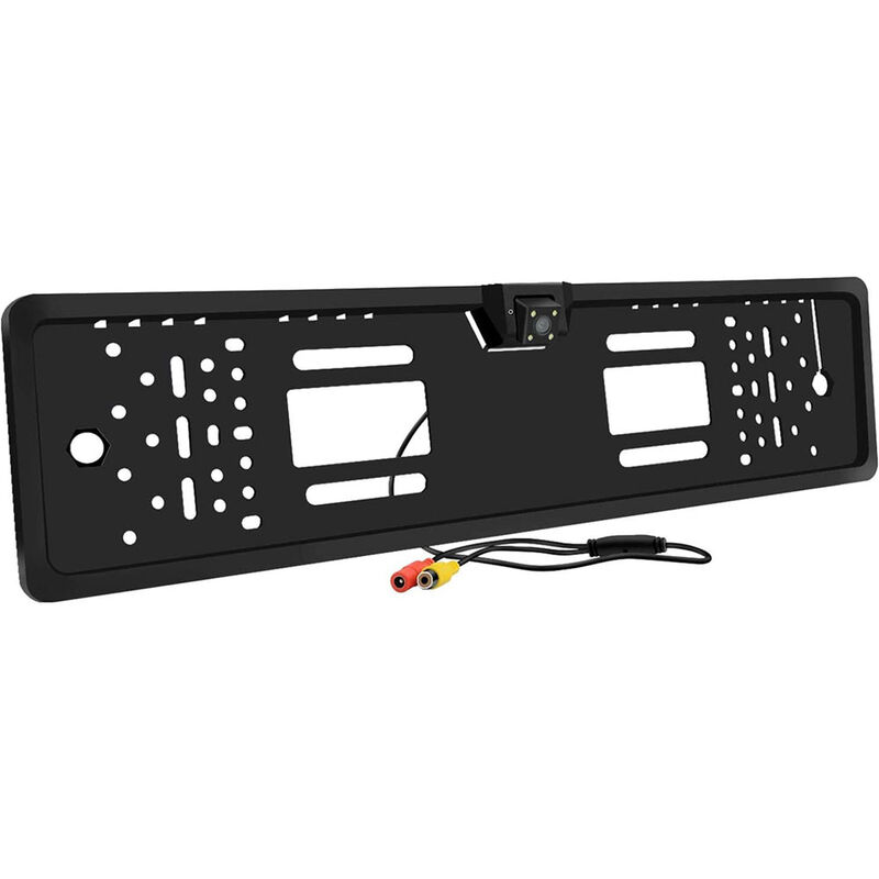 foto del prodotto vetrineinrete portatarga con telecamera retromarcia integrata 4 led infrarossi per visione notturna staffa porta targa con camera posteriore