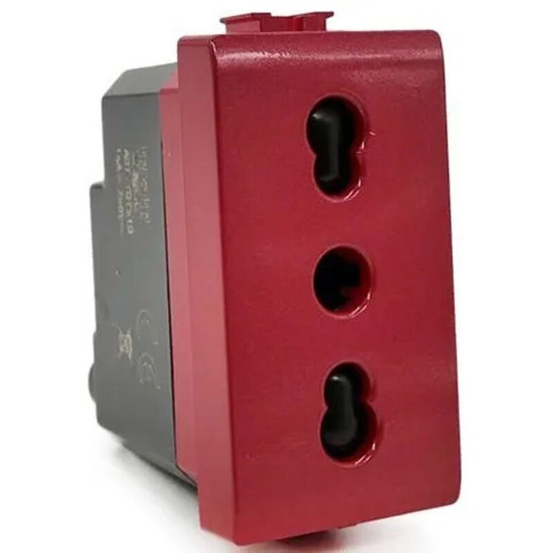 foto del prodotto vetrineinrete presa bipasso bivalente rossa 10 16a compatibile con vimar plana prese 2p gruppo di continuit ups