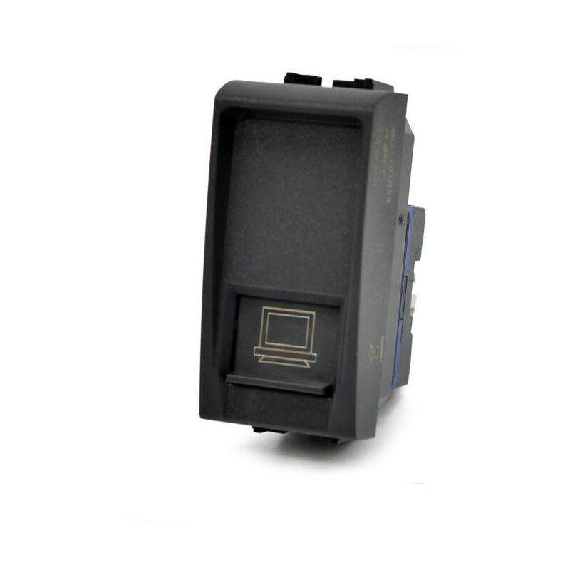 foto del prodotto vetrineinrete presa di rete lan compatibile con living light international air connettore modulo rj45 8 pin utp cat 5e 1p nero
