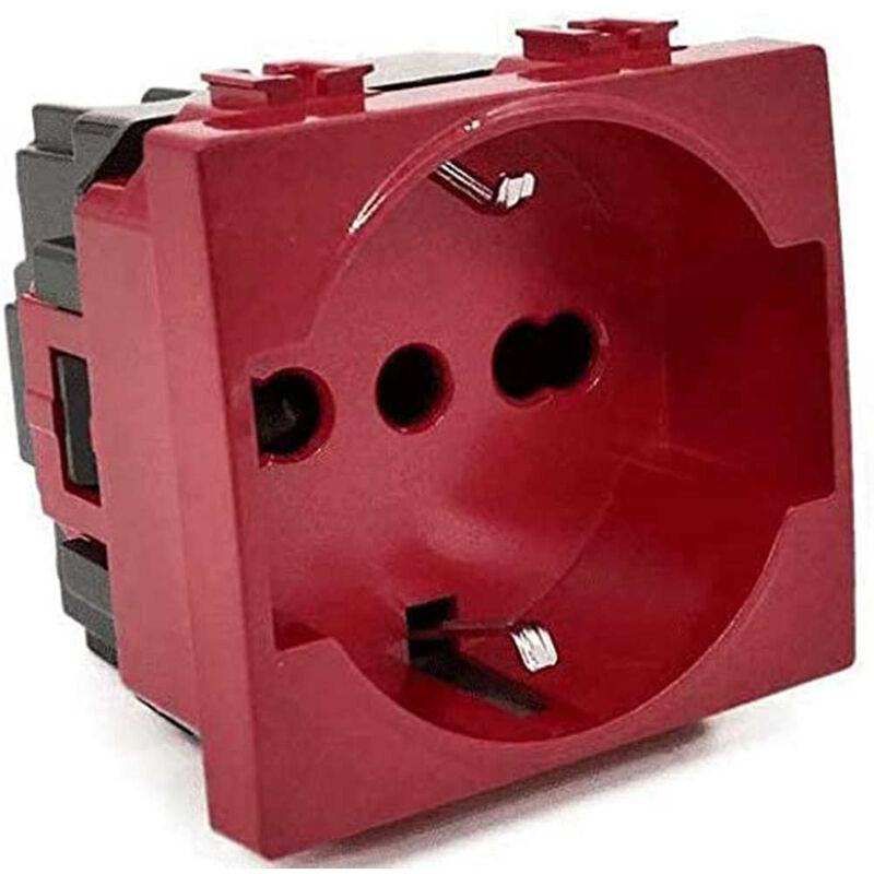 foto del prodotto vetrineinrete presa schuko 10 16a rossa compatibile con matix prese spina tedesca 2p gruppo di continuit ups cassetta 503