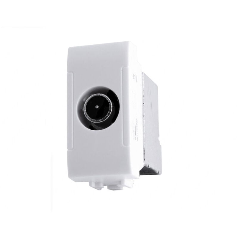 foto del prodotto vetrineinrete presa tv passante compatibile con living light international air connettore maschio prese da incasso per moduli bianco