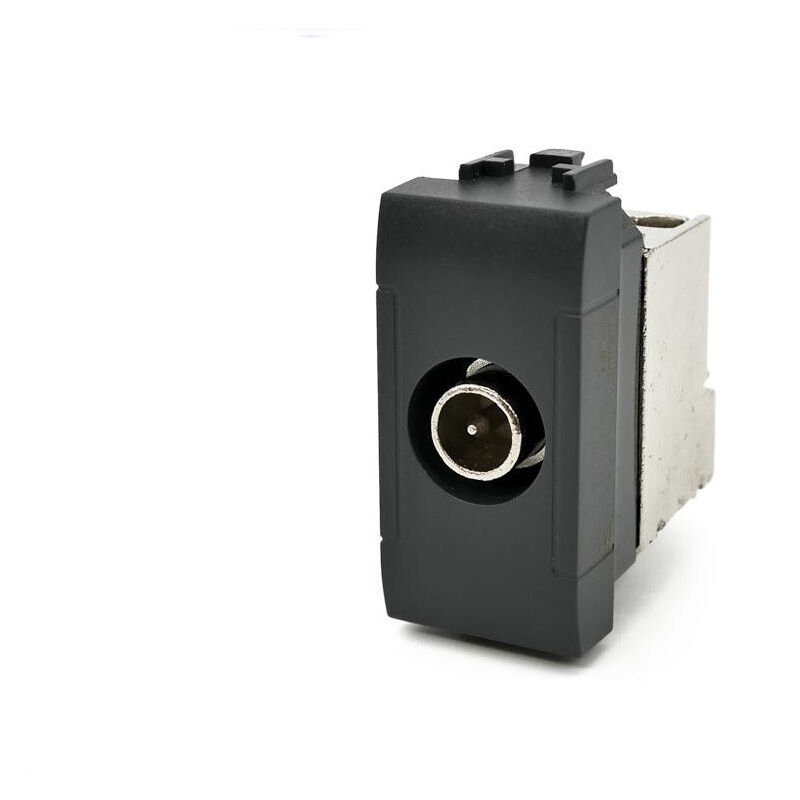 foto del prodotto vetrineinrete presa tv passante compatibile con living light international air connettore maschio prese da incasso per moduli nero