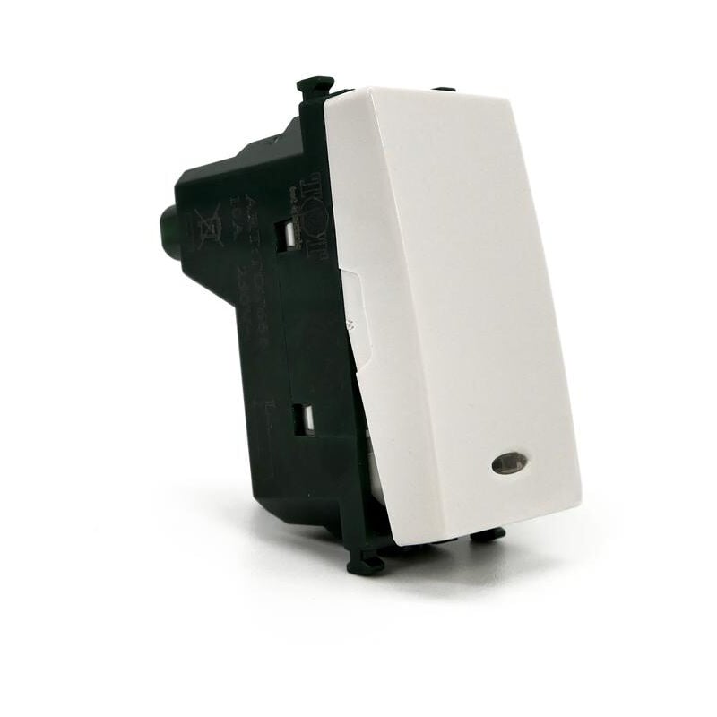 foto del prodotto vetrineinrete pulsante con spia luminosa bianco compatibile con vimar plana interruttore rel 10a 250v invertitore deviatore campanello