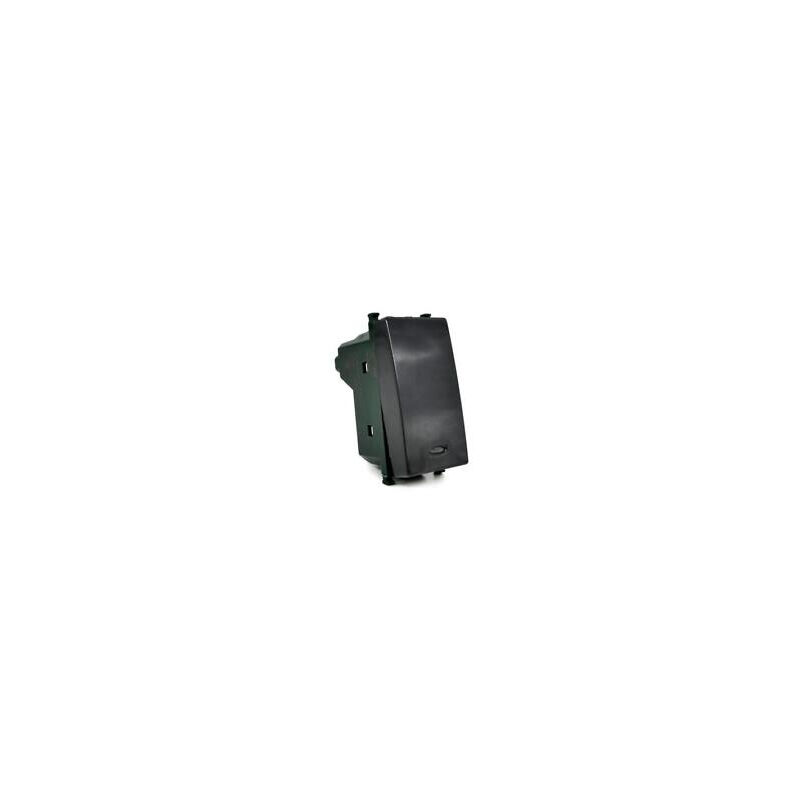 foto del prodotto vetrineinrete pulsante con spia luminosa nero compatibile con vimar plana interruttore rel 10a 250v invertitore deviatore campanello