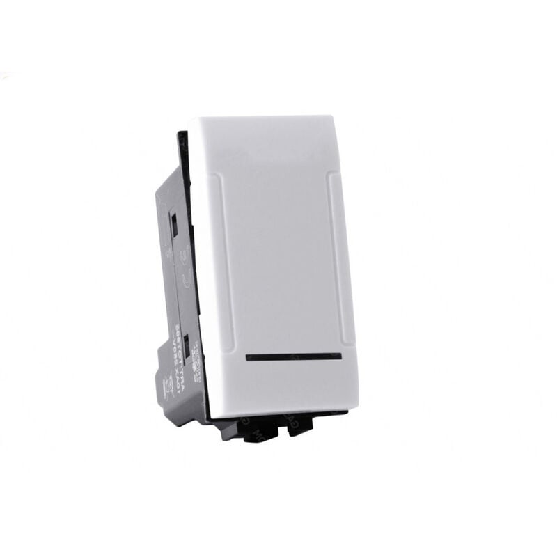 foto del prodotto vetrineinrete pulsante unipolare compatibile con living light international air interruttore rel 10a 250v invertitore deviatore campanello bianco