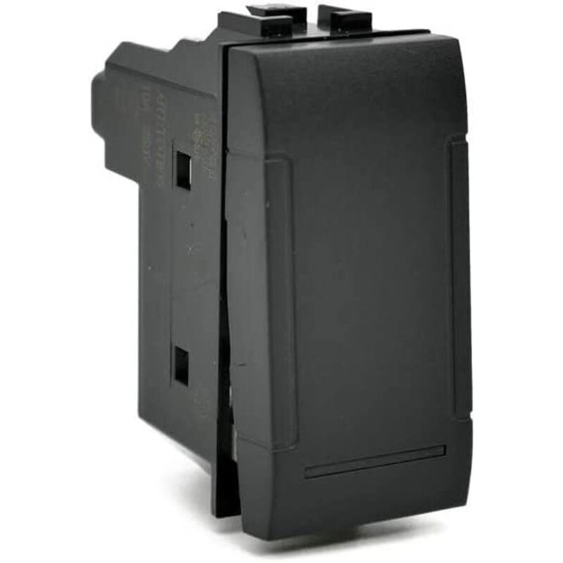 foto del prodotto vetrineinrete pulsante unipolare compatibile con living light international air interruttore rel 10a 250v invertitore deviatore campanello nero