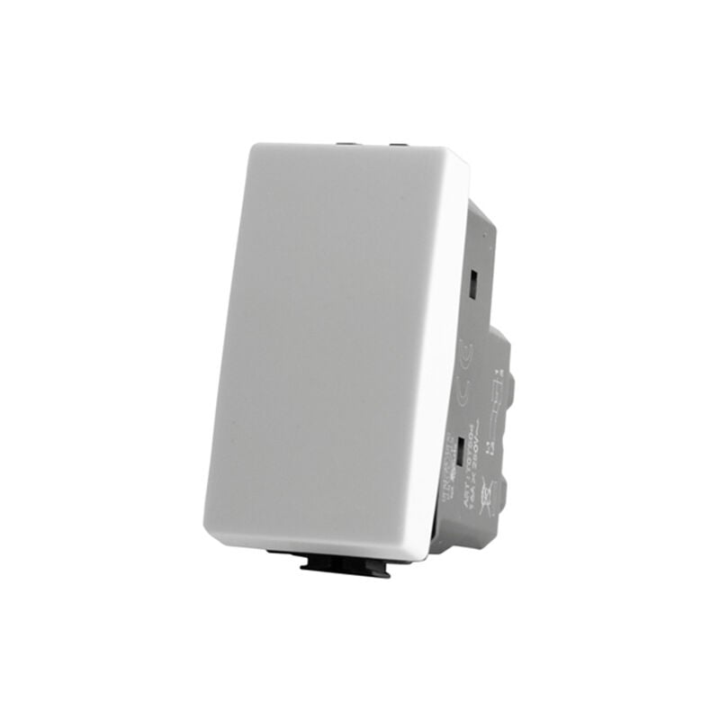 foto del prodotto vetrineinrete pulsante unipolare compatibile con matix interruttore rel 10a 250v invertitore deviatore campanello bianco