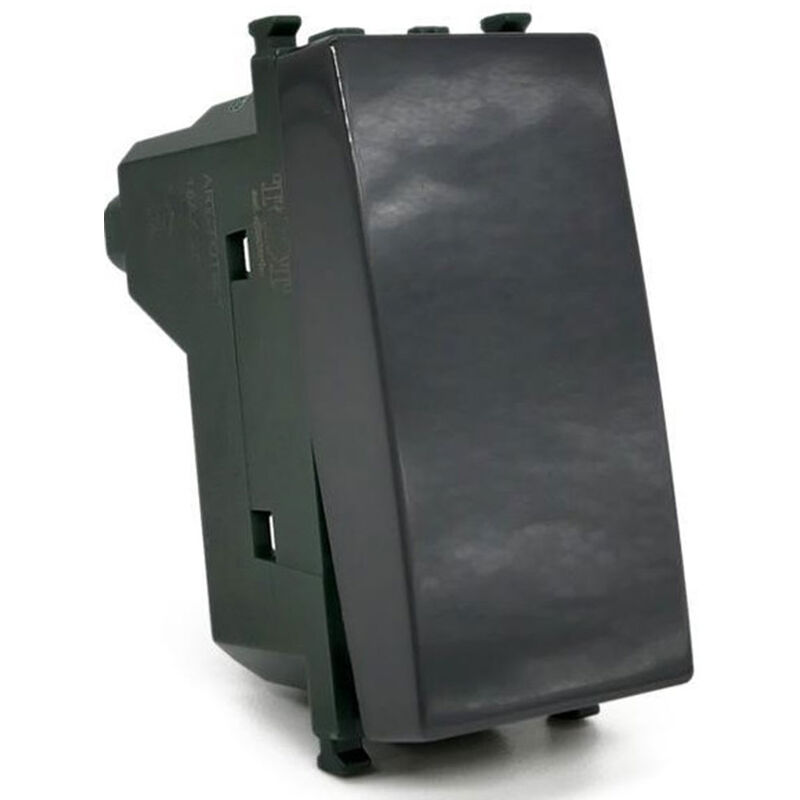 foto del prodotto vetrineinrete pulsante unipolare compatibile con vimar plana interruttore rel 10a 250v invertitore deviatore campanello nero