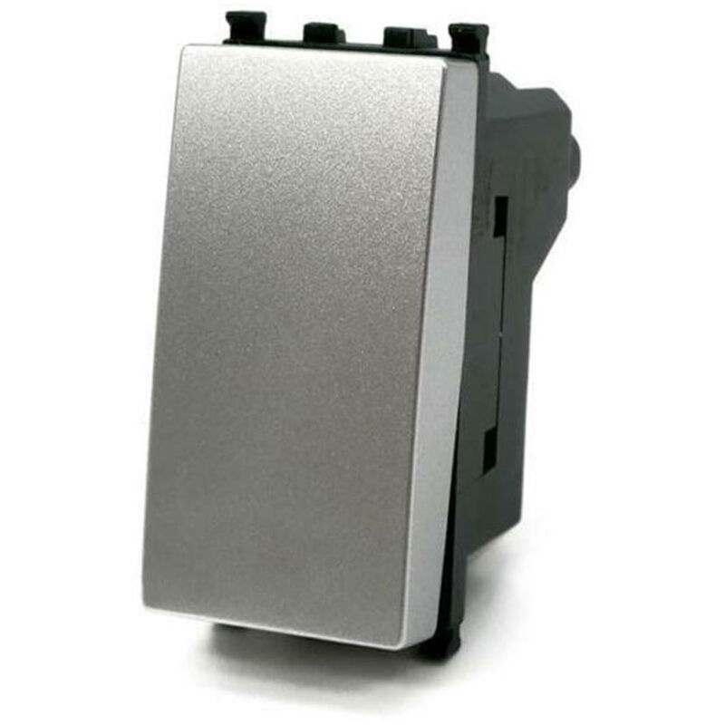 foto del prodotto vetrineinrete pulsante unipolare compatibile con vimar plana interruttore rel 10a 250v invertitore deviatore campanello silver