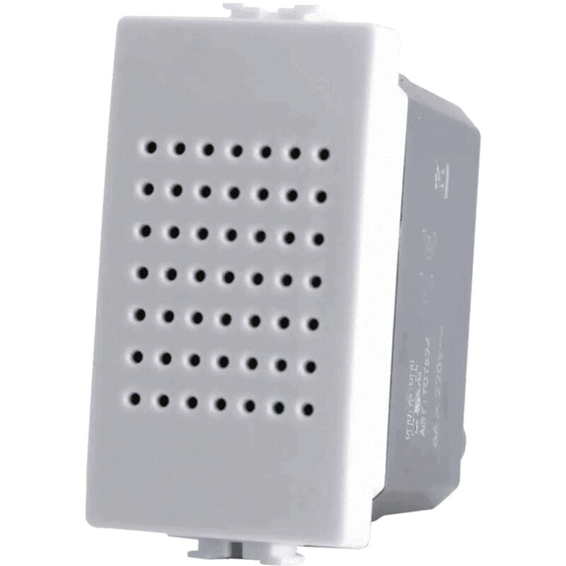 foto del prodotto vetrineinrete ronzatore compatibile con matix per placca 3 moduli suoneria avvisatore acustico allarme bianco
