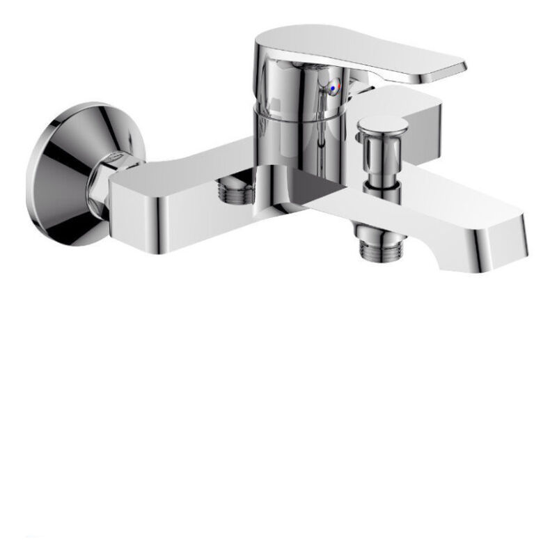 foto del prodotto vetrineinrete rubinetto per bagno miscelatore orientabile quadrato vasca in ottone cromato lucido