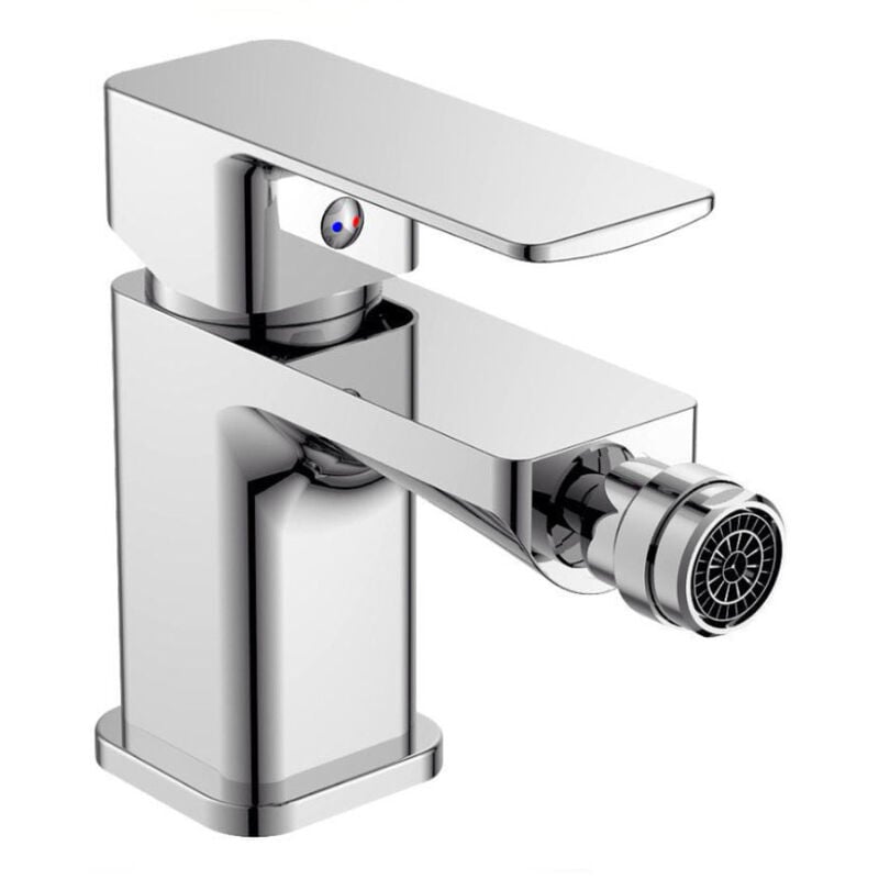foto del prodotto vetrineinrete rubinetto per bagno moderno quadrato miscelatore orientabile bidet in ottone cromato lucido