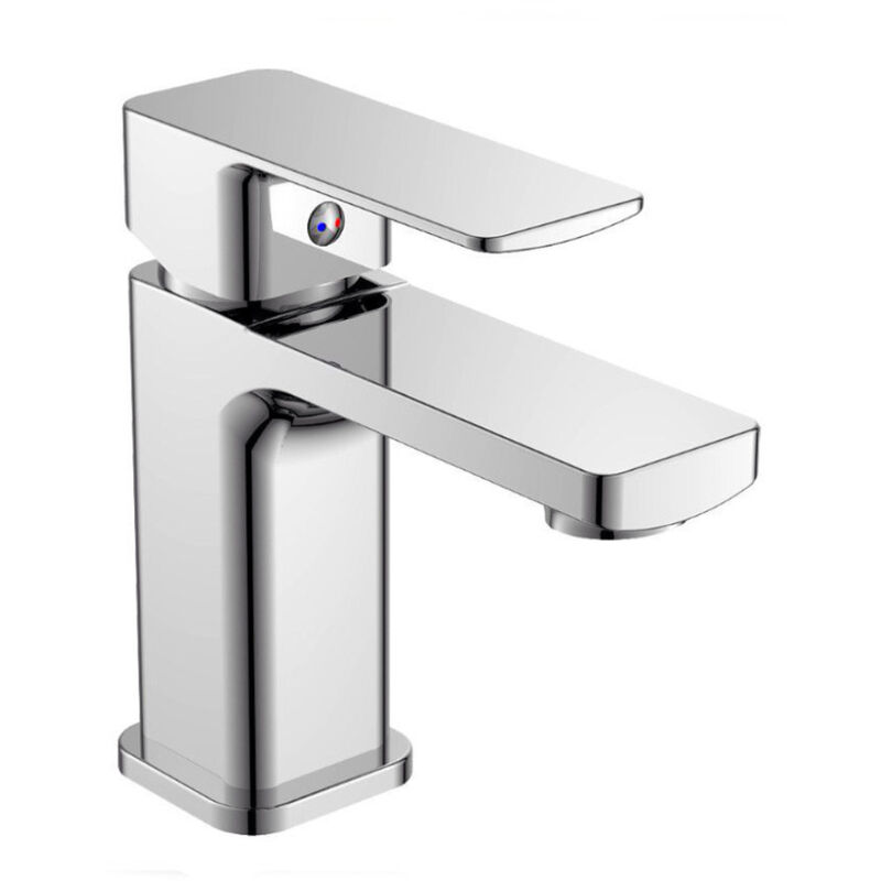 foto del prodotto vetrineinrete rubinetto per bagno moderno quadrato miscelatore orientabile lavabo in ottone cromato lucido