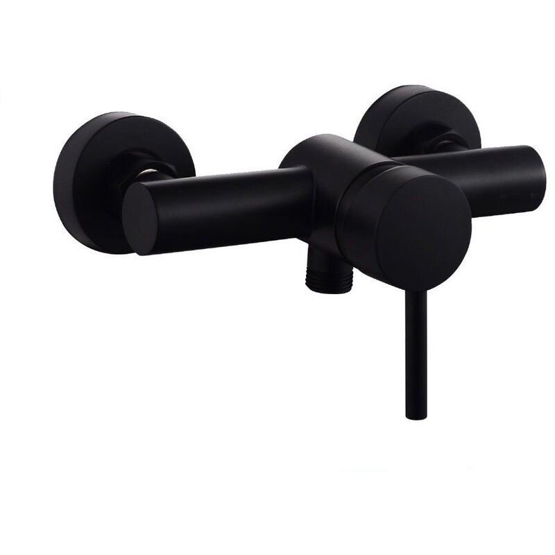 foto del prodotto vetrineinrete rubinetto per bagno ultra moderno nero opaco miscelatore orientabile per cabina doccia