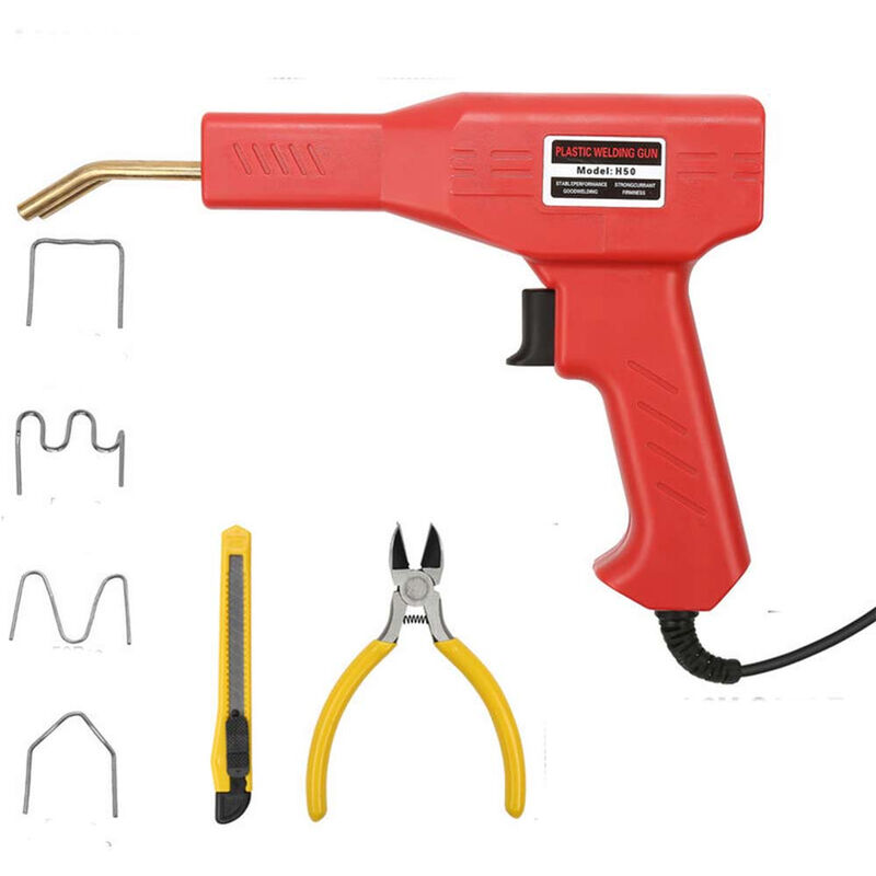foto del prodotto vetrineinrete saldatrice per plastica 50 watt kit 200 pz riparazione paraurti auto moto saldatore aria calda saldature per plastiche